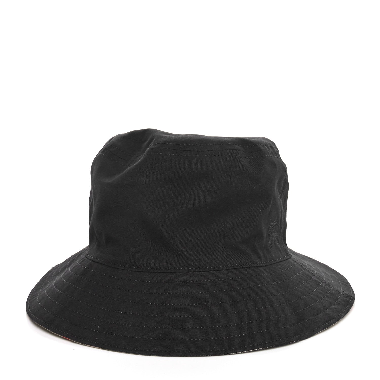 Burberry Cotton Gabardine Vintage Check Reversible Bucket Hat L Black Sand 12 of 15