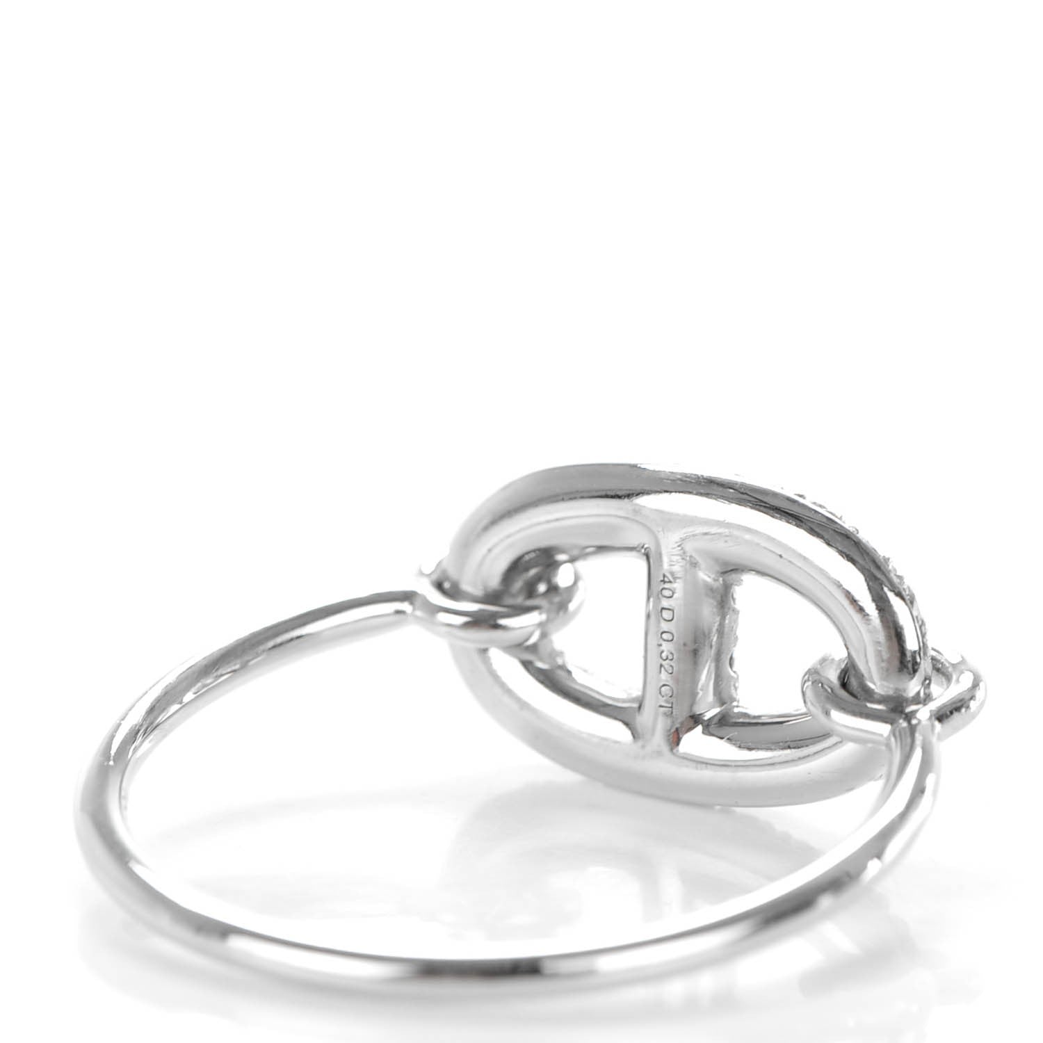 Hermes 18K White Gold Diamond Chaine D'Ancre Ring 49 5 4 of 6