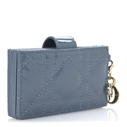 Christian Dior Patent Cannage Lady Dior 5 Gusset Jasmine Card Holder Cloud Blue 3 of 7
