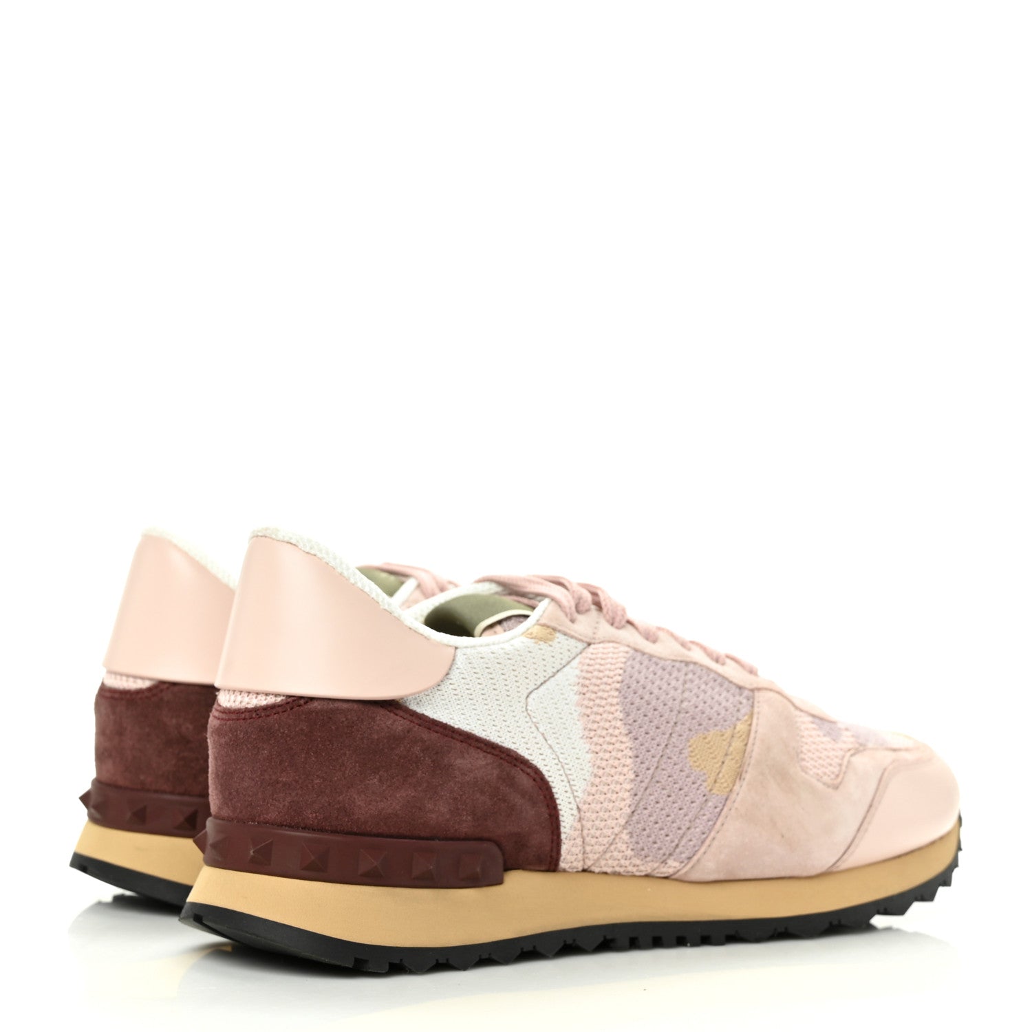 Valentino Garavani Mesh Fabric Suede Camouflage Womens Rockrunner Sneakers 40 Multicolor 4 of 9