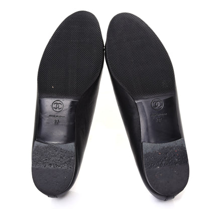 Chanel Lambskin Patent Cap Toe Ballerina Flats 37 Black 5 of 20