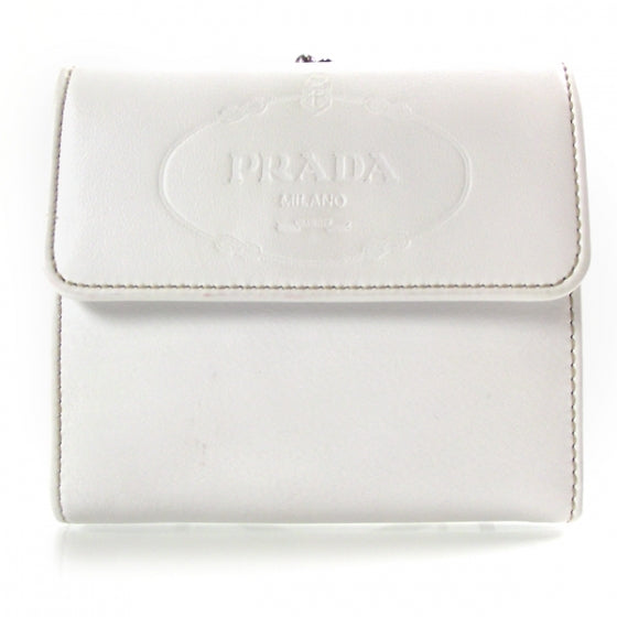 Prada Leather Logo Wallet White 1 of 10