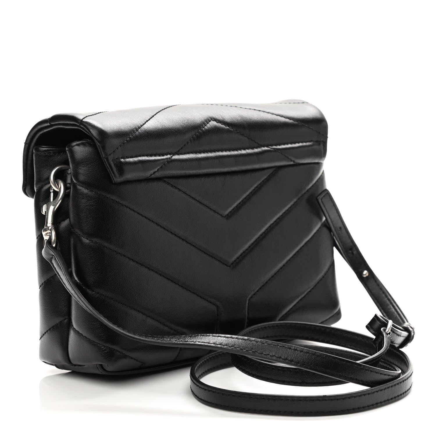 Saint Laurent Calfskin Y Quilted Monogram Toy Loulou Crossbody Bag Black 3 of 12