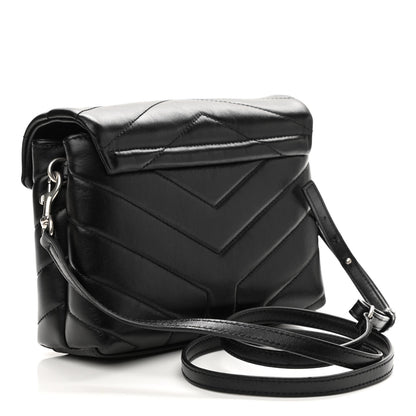Saint Laurent Calfskin Y Quilted Monogram Toy Loulou Crossbody Bag Black 3 of 12