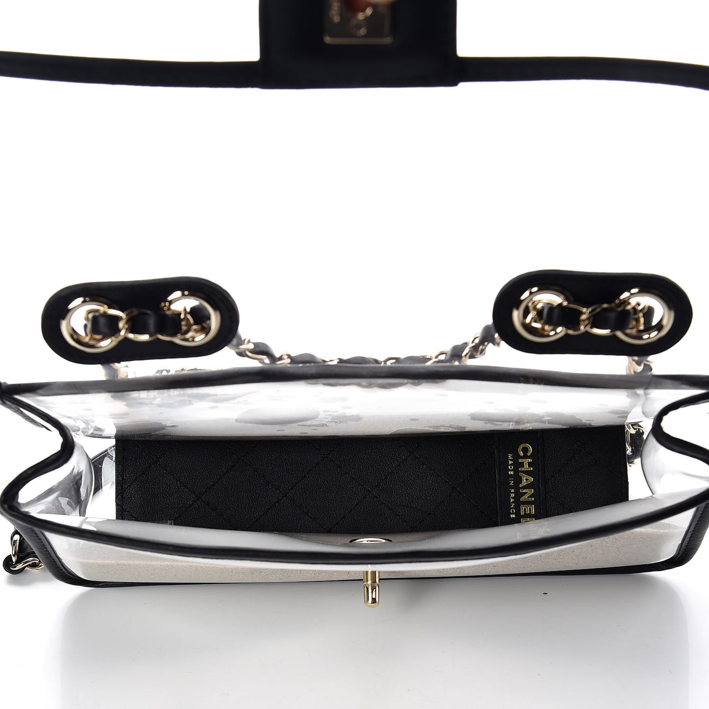 Lambskin PVC Medium Coco Sand Flap Black
