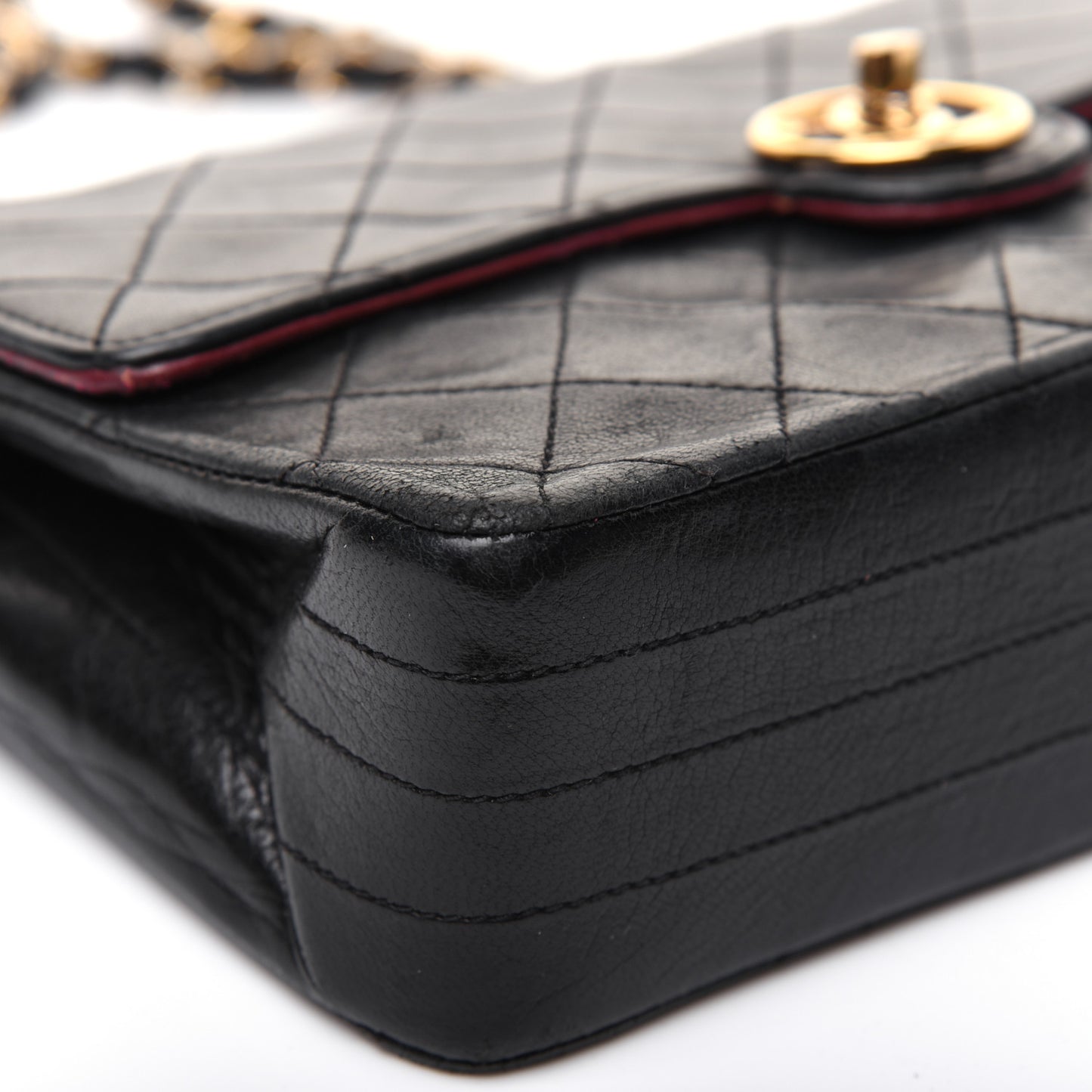 Lambskin Quilted Small Single Flap Black