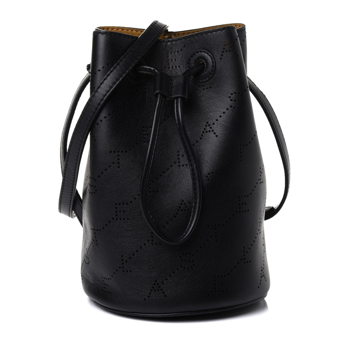 Perforated Eco Alter Nappa Mini Bucket Bag Black