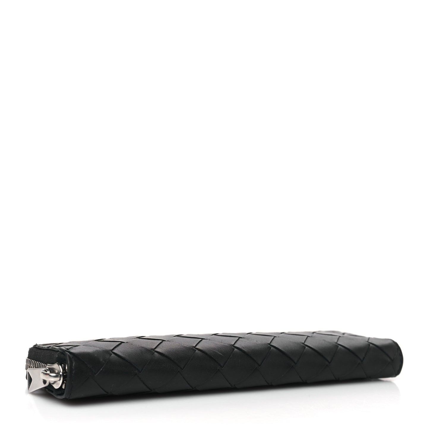 Nappa Intrecciato Long Zip Pouch Black