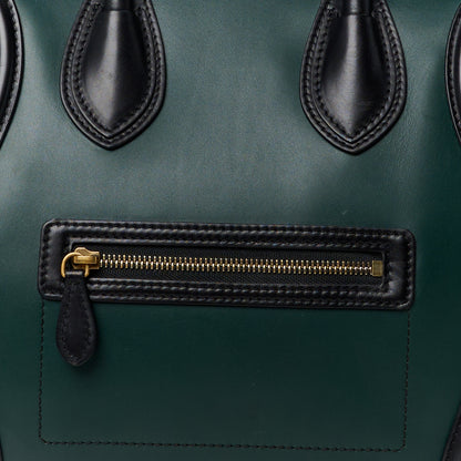 Celine Smooth Calfskin Mini Bi-Color Luggage Forest Black 8 of 13