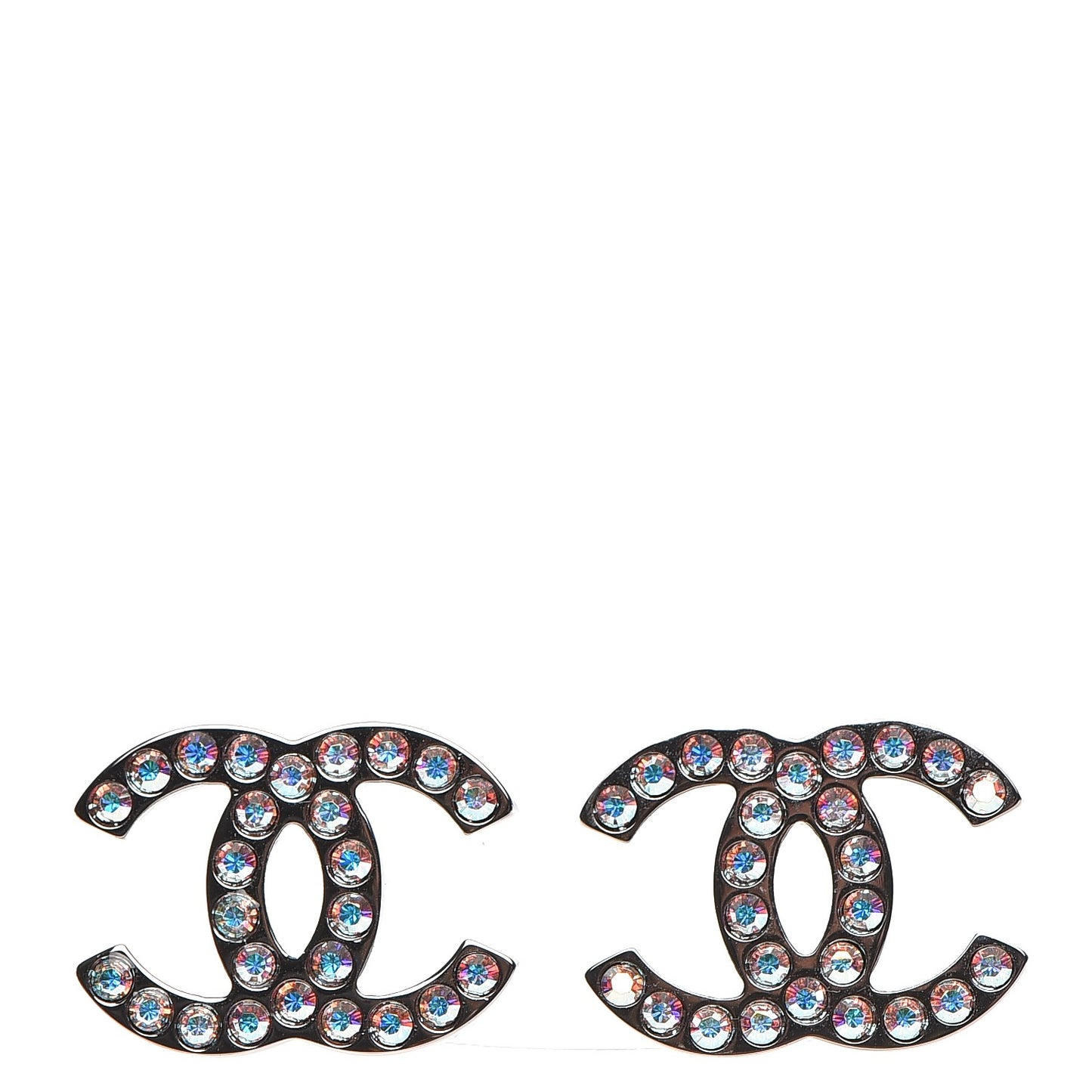 Iridescent Crystal CC Earrings Multicolor