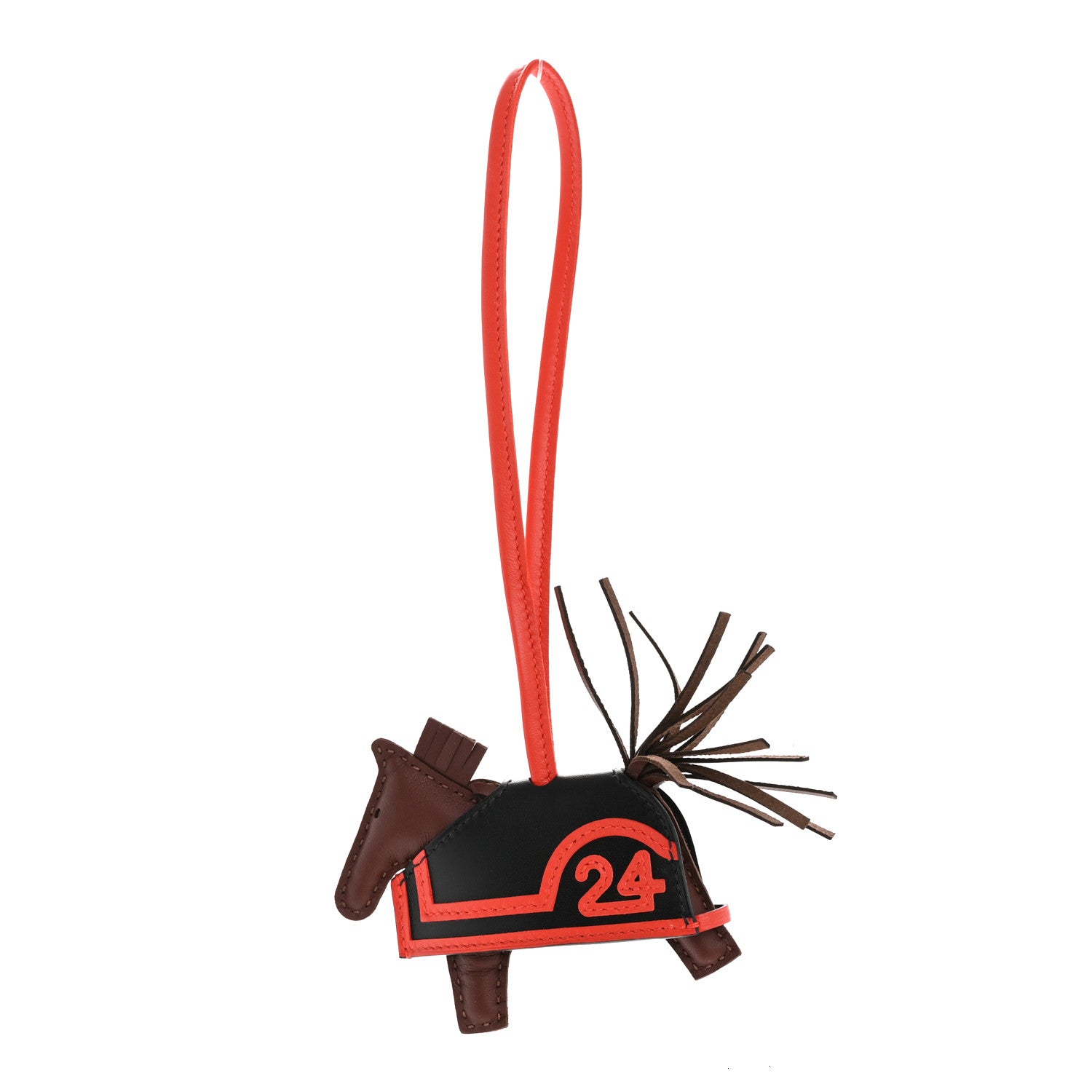 Hermes Milo Lambskin Grigri Rodeo Robeo 24 Bag Charm PM Terre Black Capucine 1 of 5