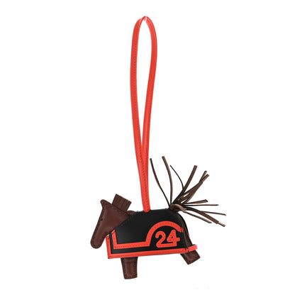 Hermes Milo Lambskin Grigri Rodeo Robeo 24 Bag Charm PM Terre Black Capucine 1 of 5