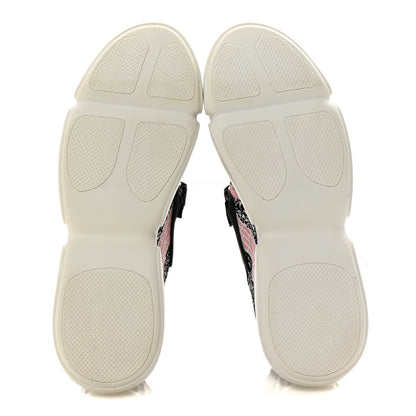 Prada Rubber Knit Printed Fabric Cloudbust Air Sneakers 37 White Pink Black 6 of 8
