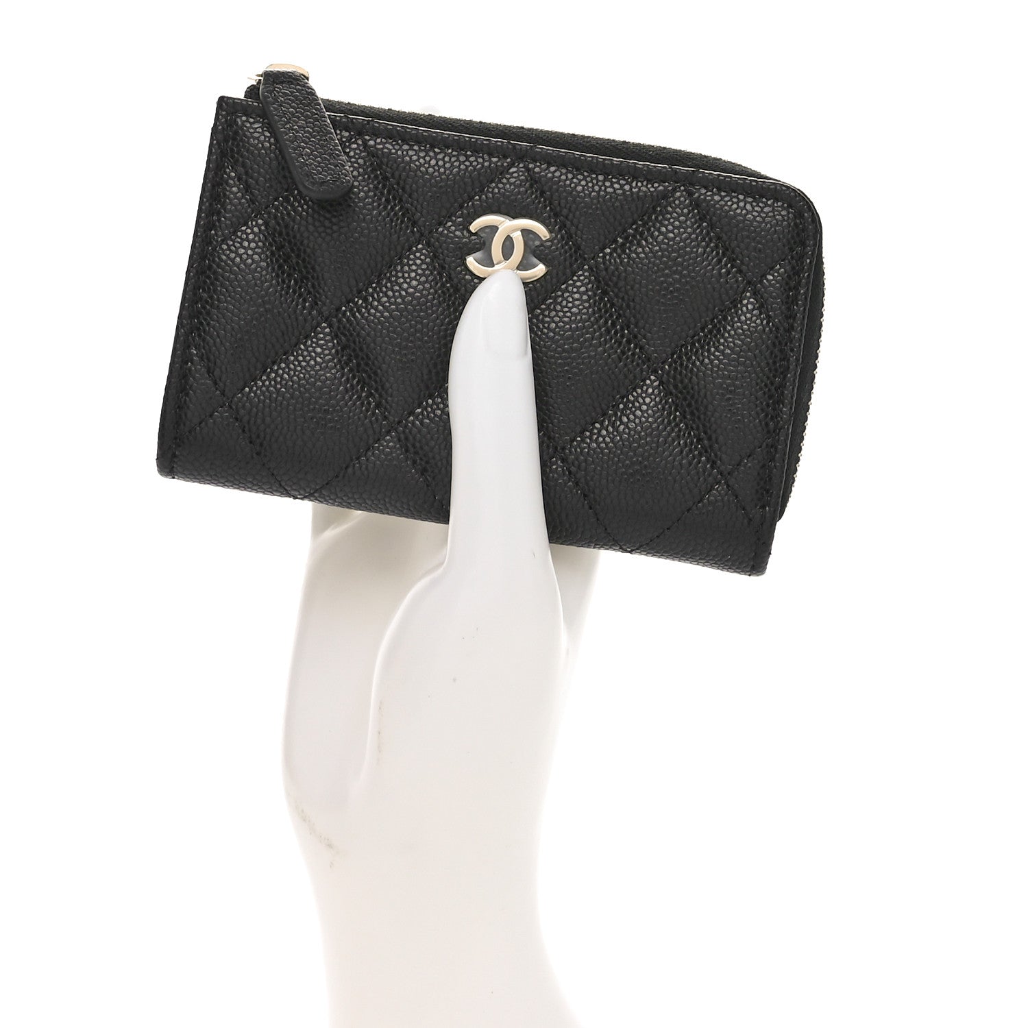 Chanel Caviar Quilted Zipped Key Holder Case Black 2 of 9