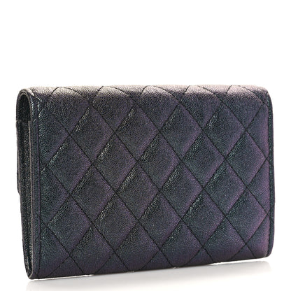 Chanel Iridescent Caviar Quilted Large Gusset Flap Wallet Black 3 of 10