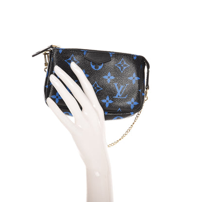 Louis Vuitton Colored Monogram Mini Pochette Accessories Blue Black 2 of 6