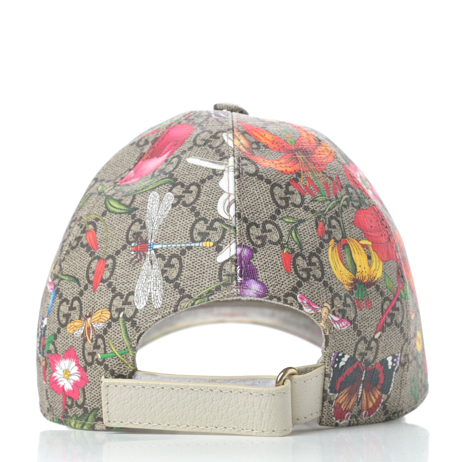 Gucci GG Supreme Flora Claudia Baseball Hat 56 S White 4 of 8