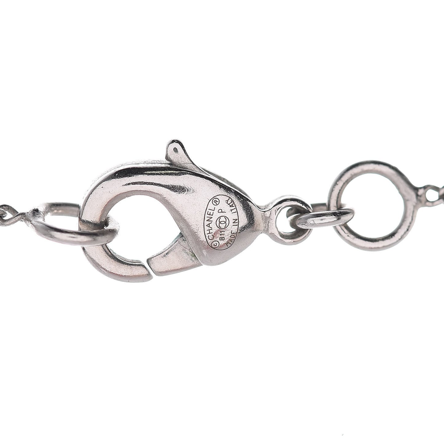 Crystal CC Ball Pendant Necklace Silver
