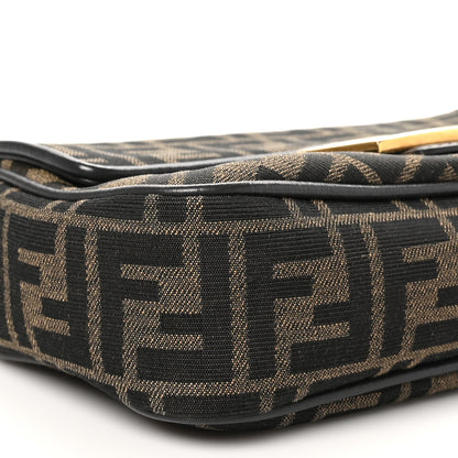 Fendi Fabric Jacquard FF 1974 Midi Chain Baguette Tobacco Moro 9 of 10