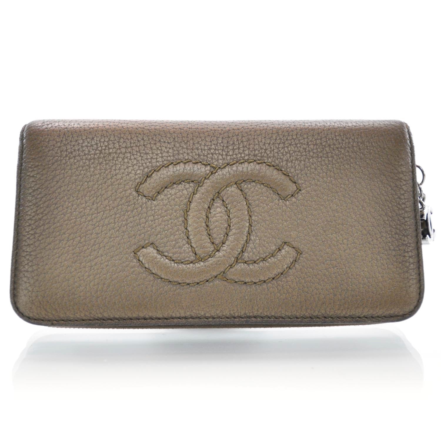 Chanel Leather Luxe Ligne Wallet Bronze 1 of 8