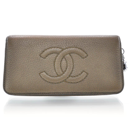 Chanel Leather Luxe Ligne Wallet Bronze 1 of 8