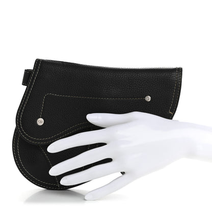 Christian Dior X KAWS Grained Calfskin Saddle Wristlet Black 2 of 13