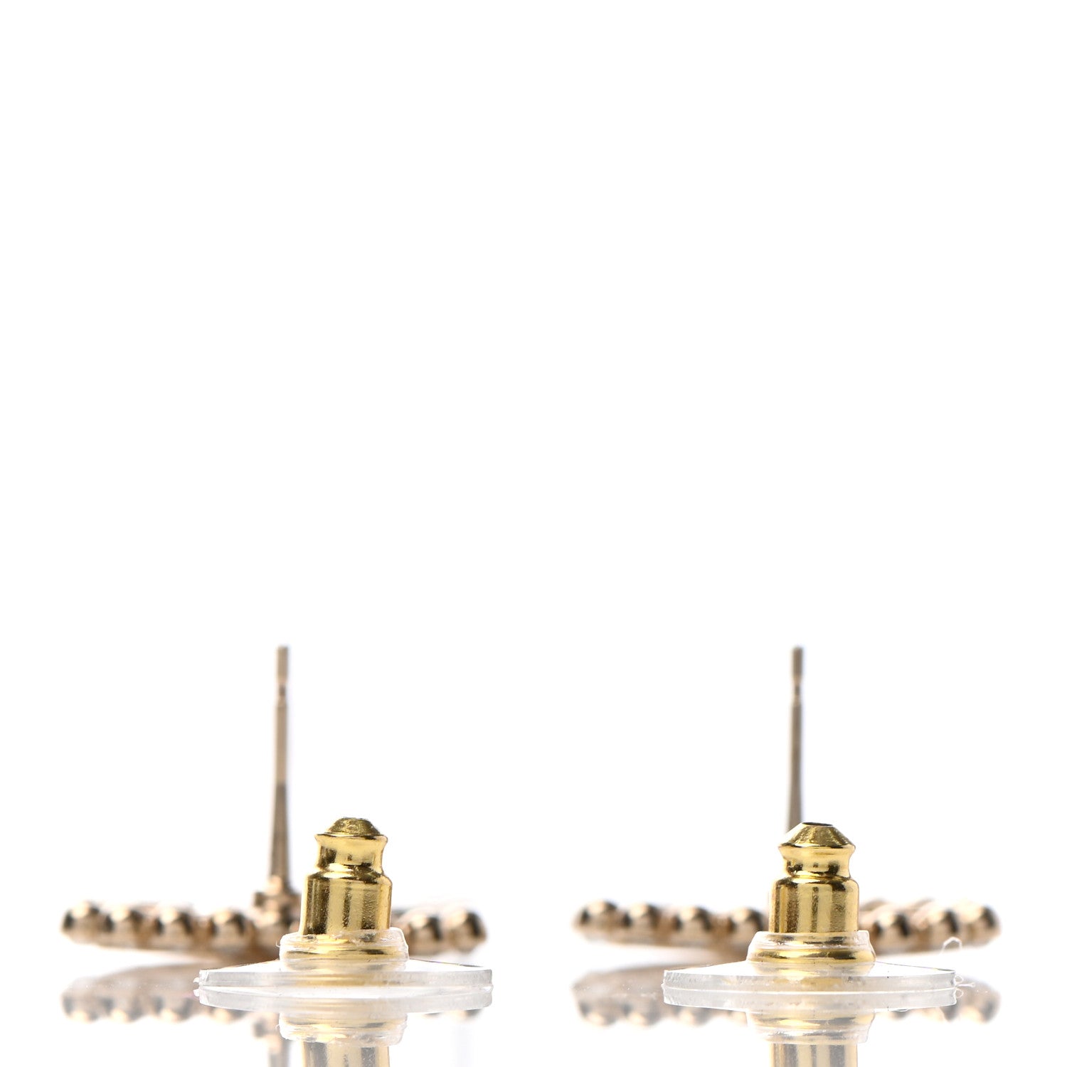 Chanel Crystal CC Earrings Gold 3 of 4