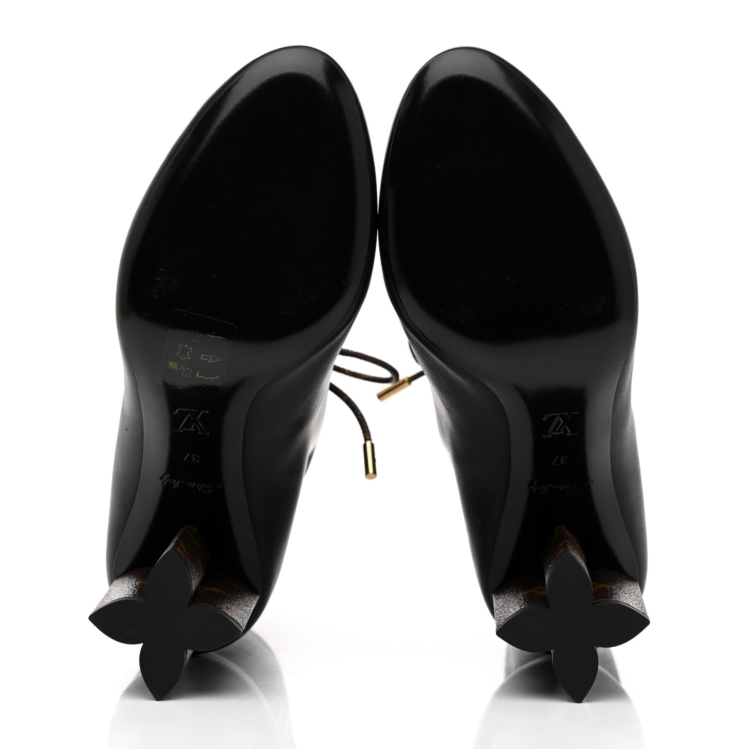 Louis Vuitton Calfskin Monogram Drawstring Ankle Boots 37 Black 5 of 8