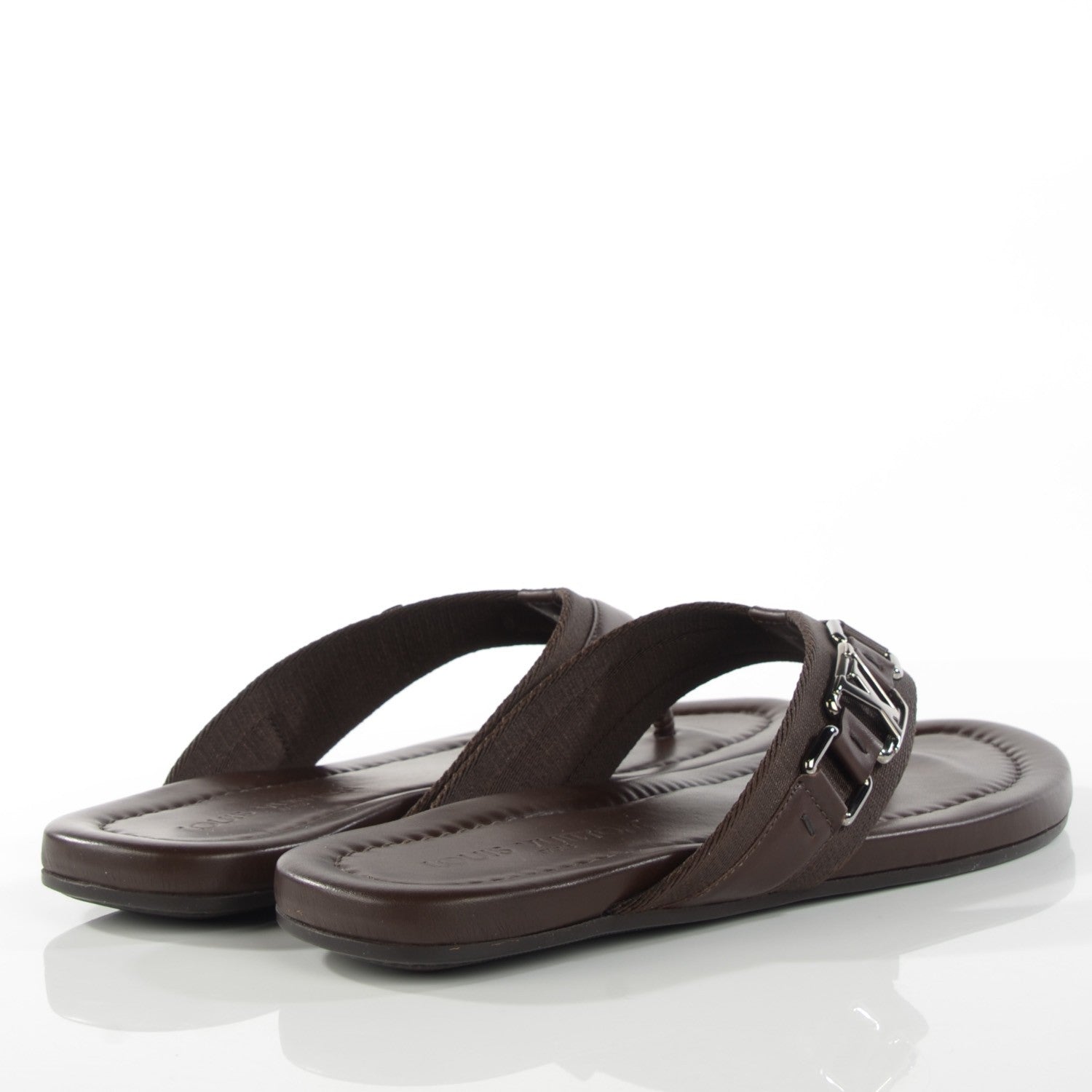 Louis Vuitton Leather Atoll Thong Sandals 38 Cacao 5 of 10