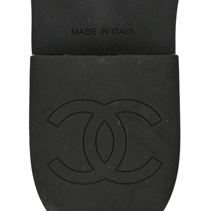 Chanel Lambskin Quilted CC Wedge Sandals 38 Black 6 of 8