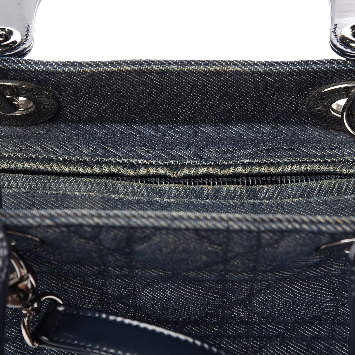 Denim Cannage Medium Lady Dior Blue