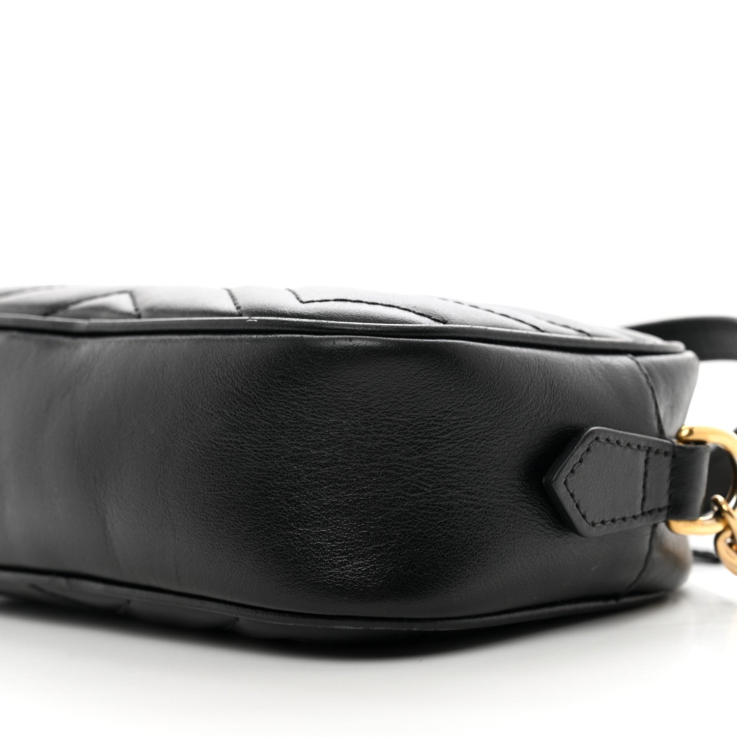 Gucci Calfskin Matelasse Mini GG Marmont Chain Shoulder Bag Black 10 of 11