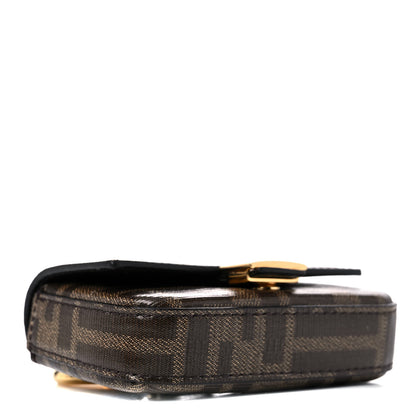 Fendi Glazed Fabric FF 1974 Nano Baguette Charm Mogano Panna 4 of 8