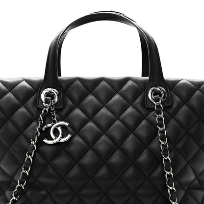 Chanel Calfskin Quilted Feather Weight Bowling Bag Black 8 of 11