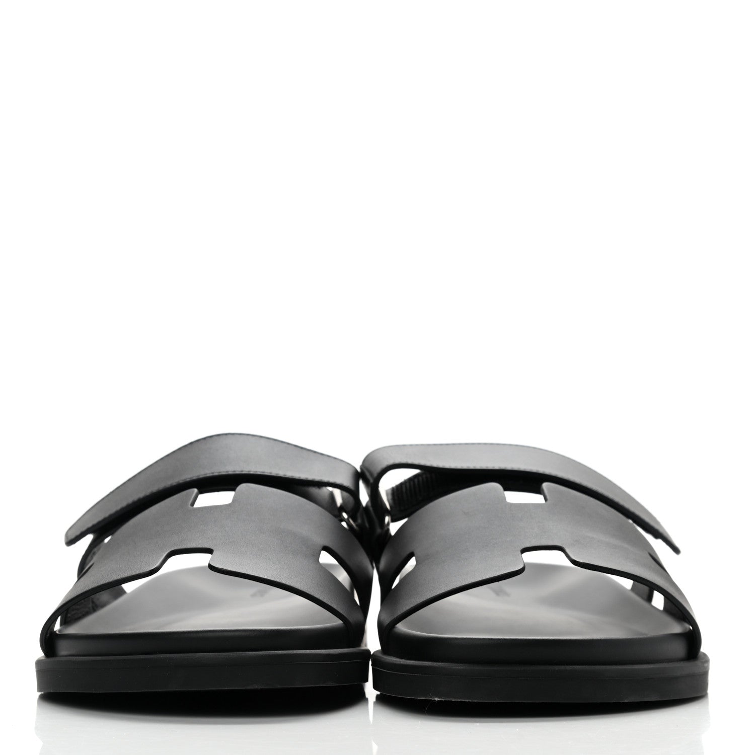 Hermes Calfskin Mens Chypre Sandals 42.5 Black 2 of 9