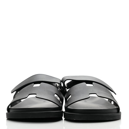 Hermes Calfskin Mens Chypre Sandals 42.5 Black 2 of 9
