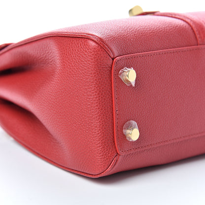 Celine Grained Calfskin Small 16 Top Handle Bag Red 10 of 11