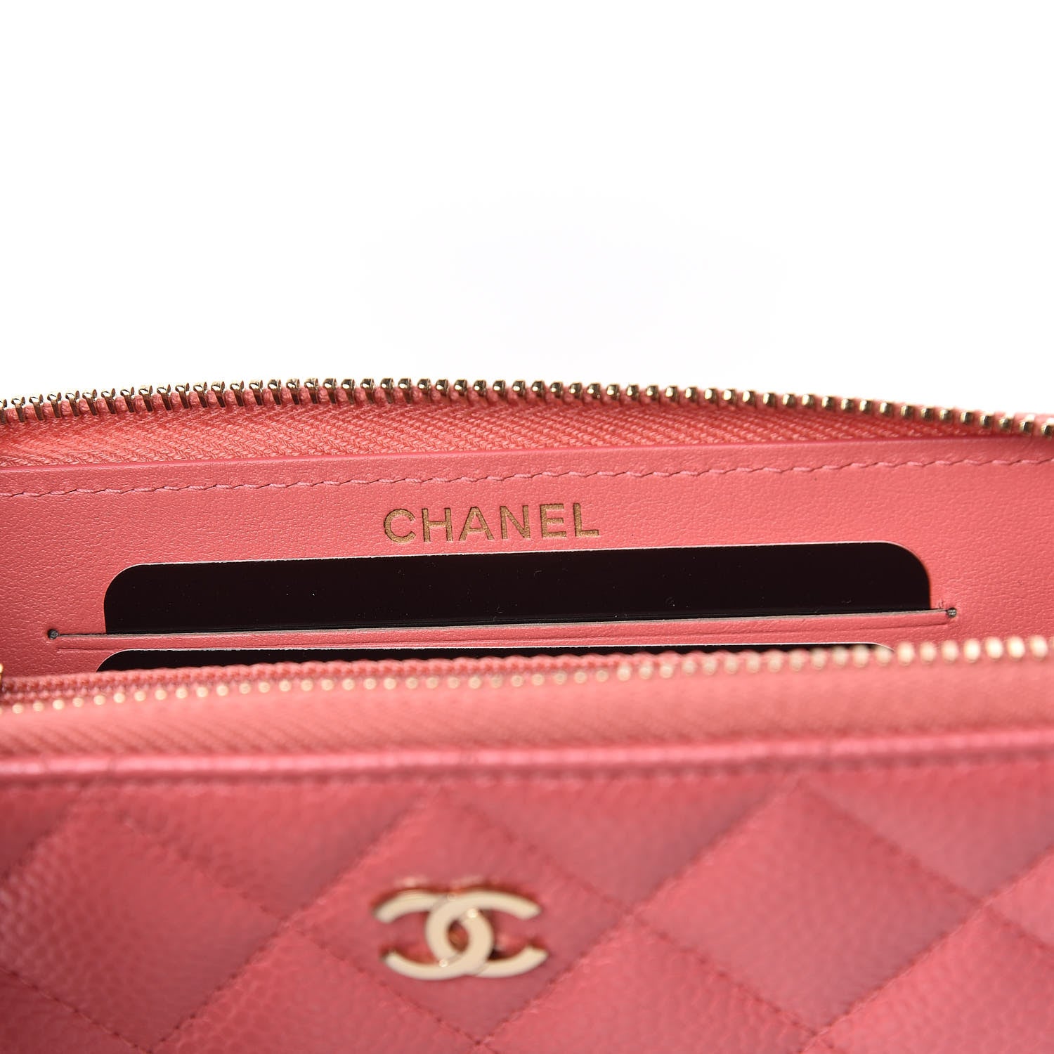 Chanel Caviar Quilted Small Zip Around Wallet Pink 6 of 9