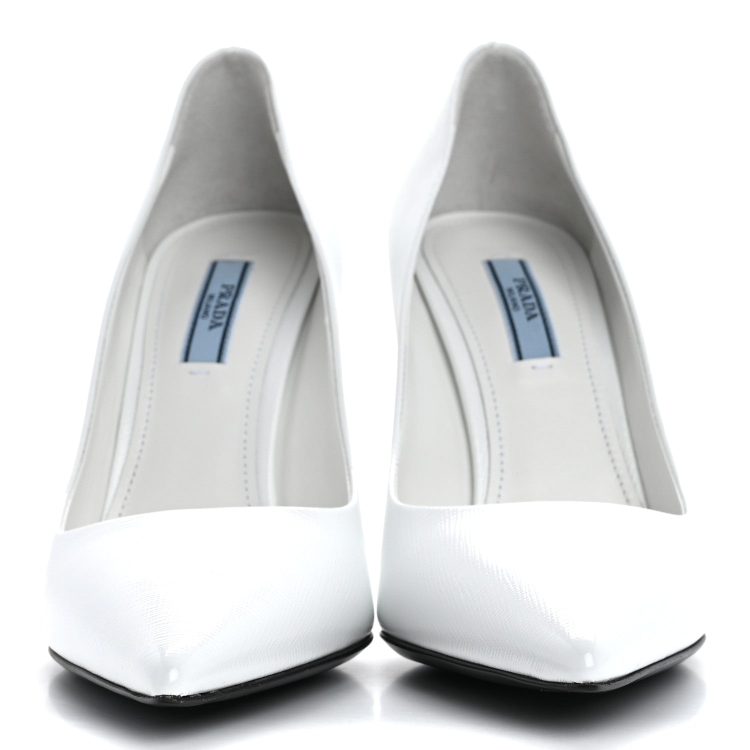 Prada Saffiano Vernice Pumps 37.5 White 3 of 9