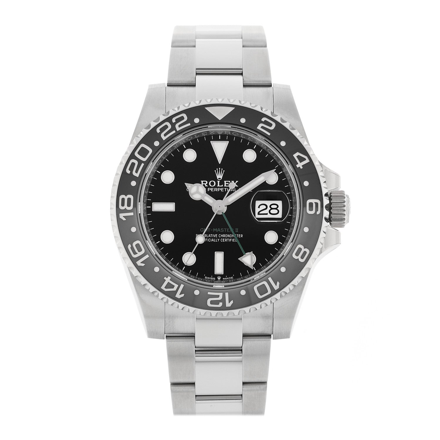 Rolex Stainless Steel 40mm Oyster Perpetual Date GMT Master II Bruce Wayne Watch Black 126710GRNR 1 of 5