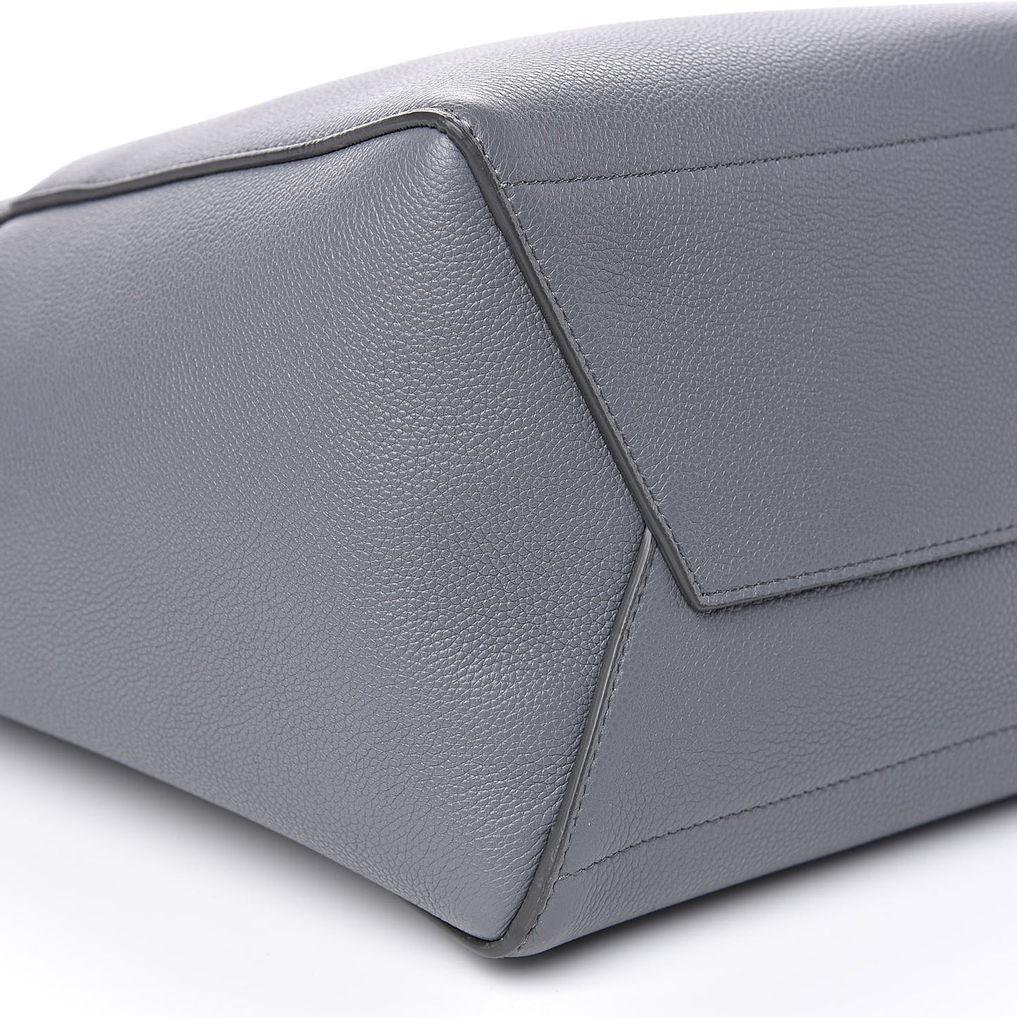 Soft Grained Calfskin Sangle Bucket Bag Grey