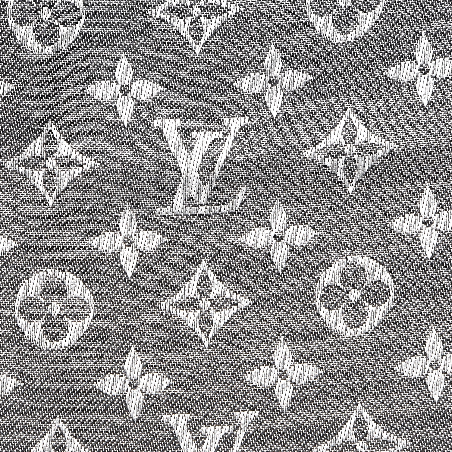 Louis Vuitton Wool Silk Monogram Denim Shawl Black 3 of 5
