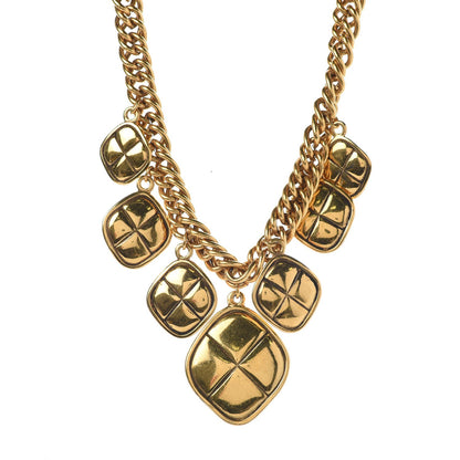 Chanel Quilted Medallion Short Necklace Gold 1 of 6