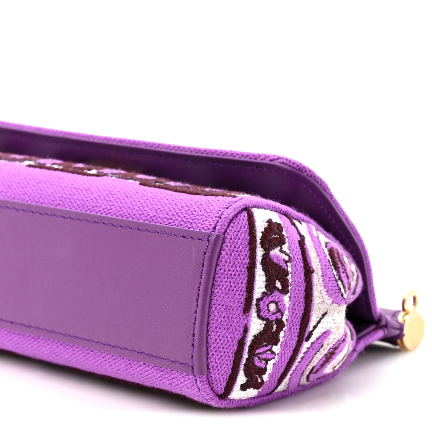 Dolce & Gabbana Canvas Embroidery Majolica Small Sicily Handbag Purple 7 of 9