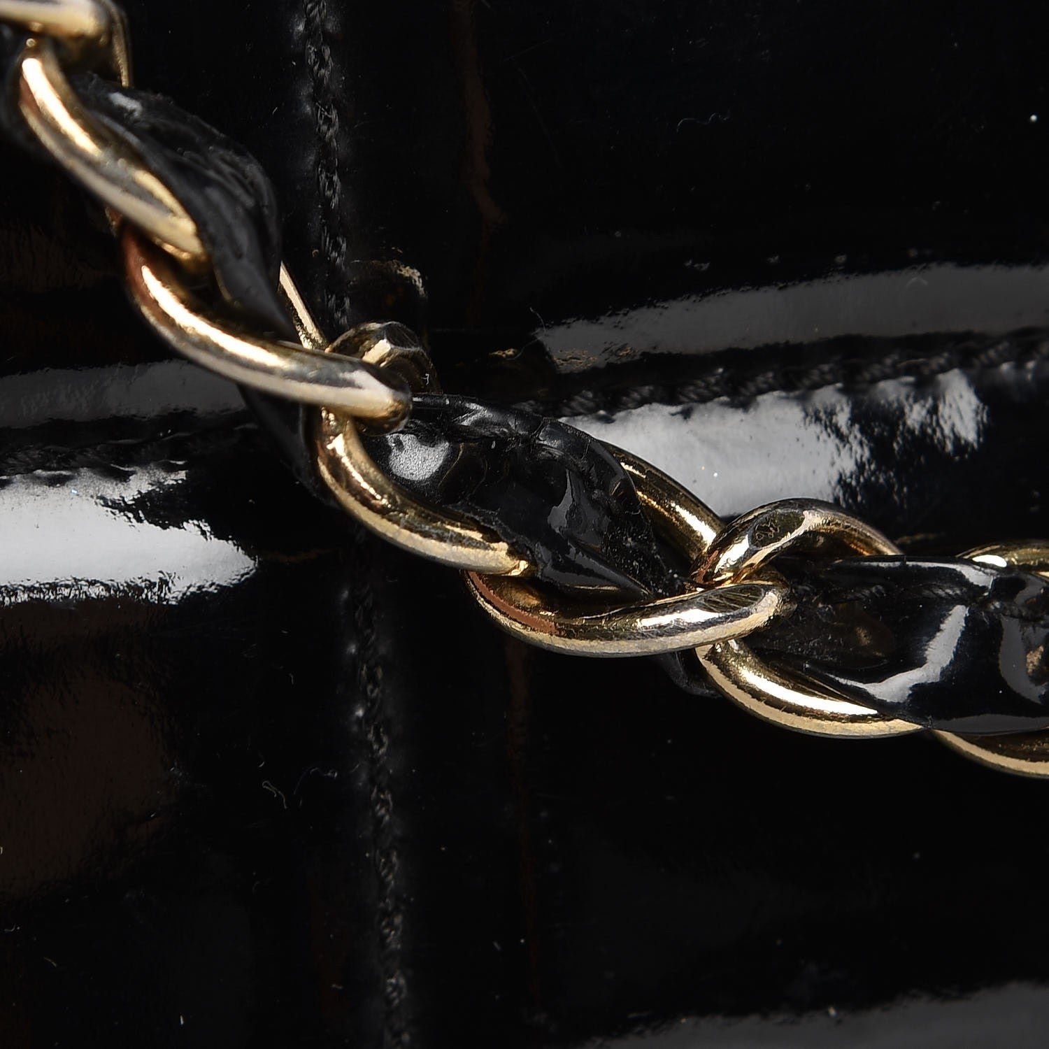 Chanel Patent Chocolate Bar CC Tote Black 10 of 11