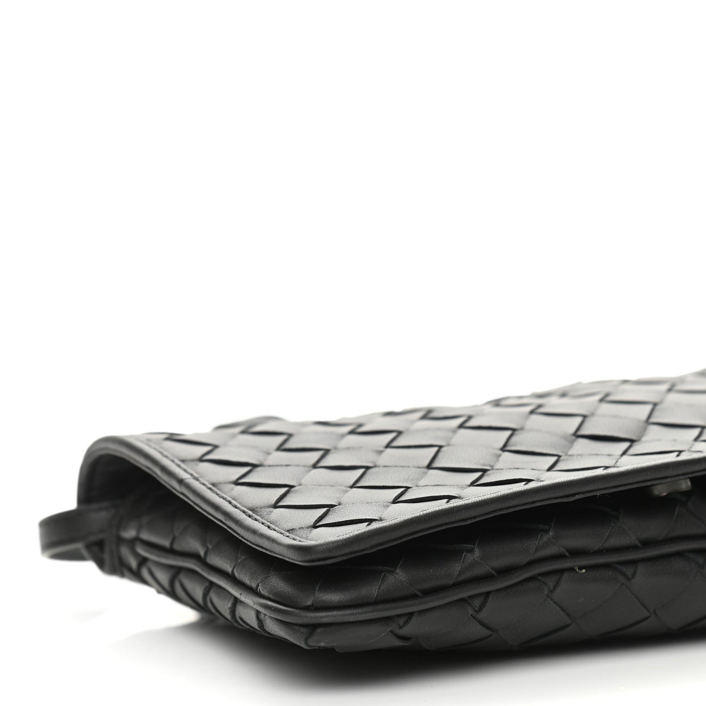 Nappa Intrecciato Crossbody Messenger Flap Black