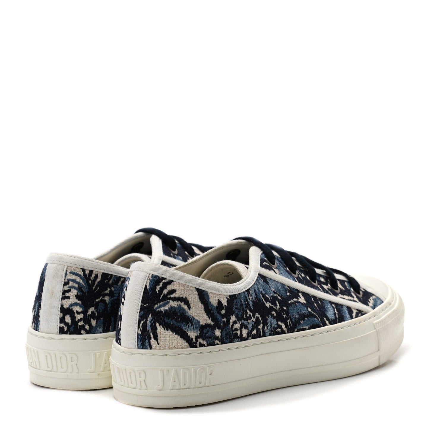 Canvas Palms Embroidered Womens Walk'N'Dior Low Top Sneakers 35.5 Indigo Blue