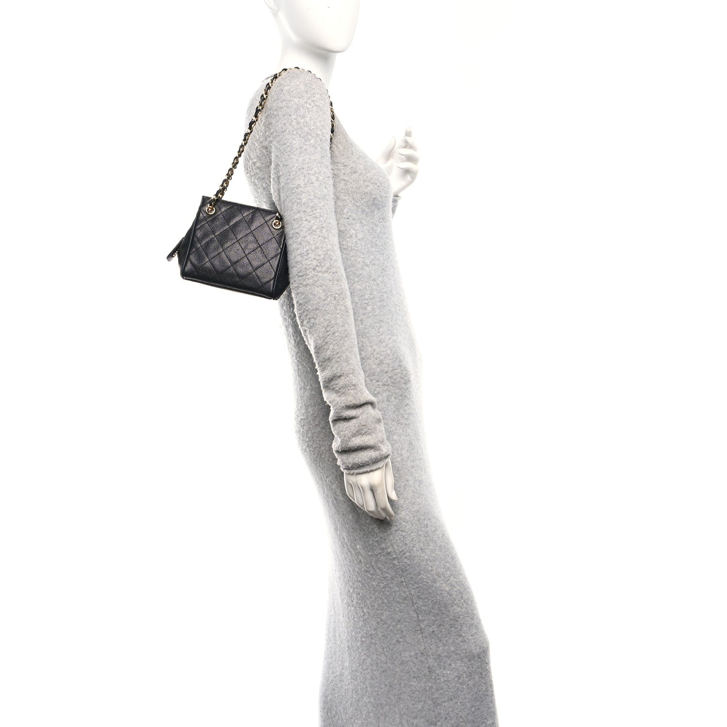 Caviar Quilted Shoulder Bag Black