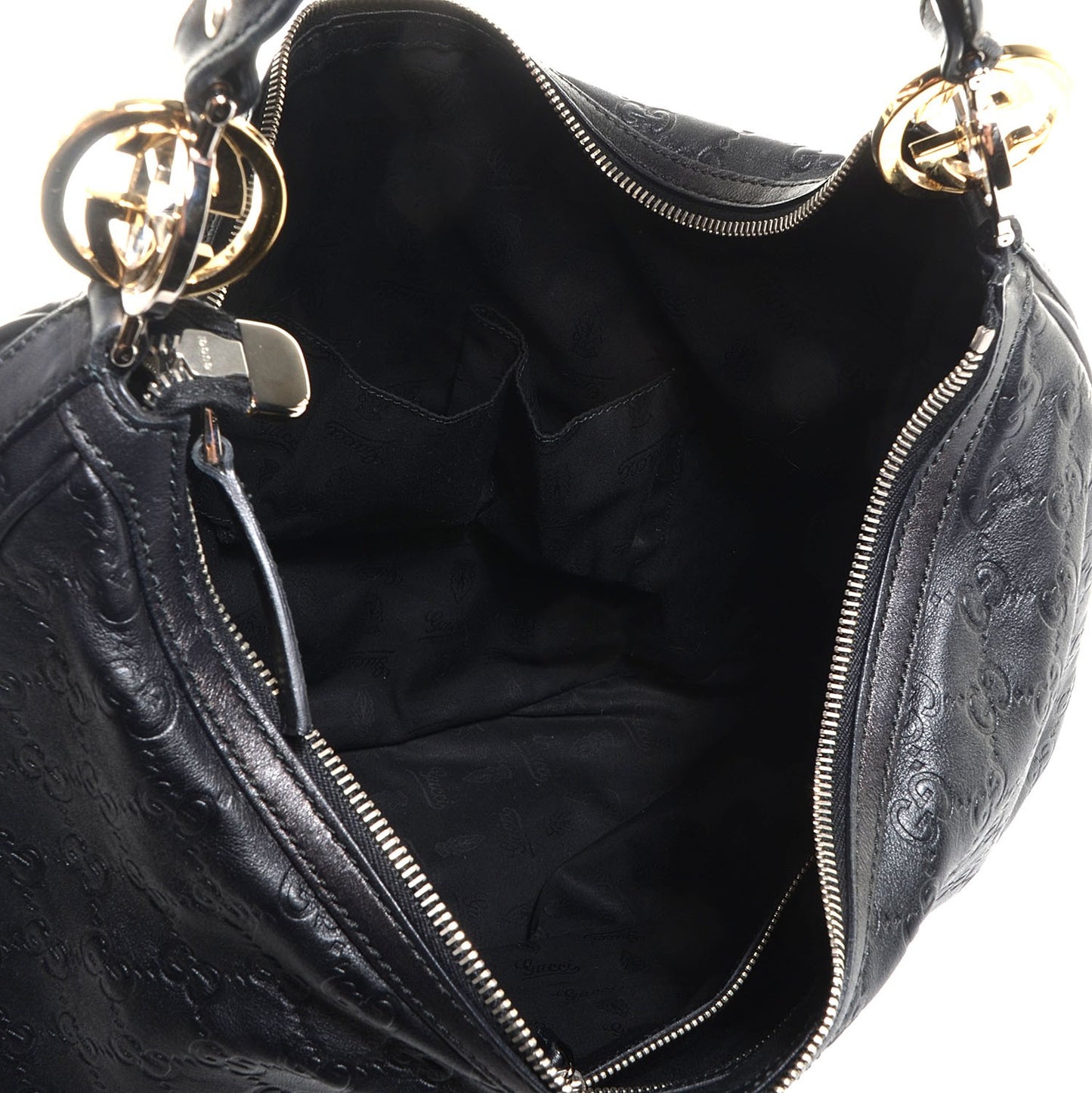 Guccissima GG Large Twins Hobo Black