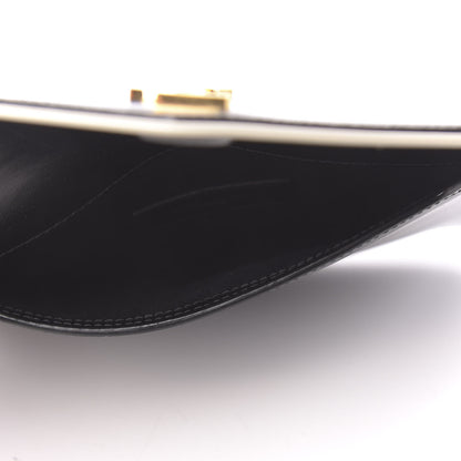 Saint Laurent Smooth Shiny Calfskin Monogram Uptown Baby Pouch Black White 5 of 6